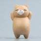 Resin cartoon cat fridge magnet ornament, light tan cat with closed eyes and round white nose