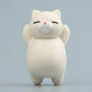 Resin cartoon cat fridge magnet ornament, cream-white cat with closed eyes and smooth resin finish