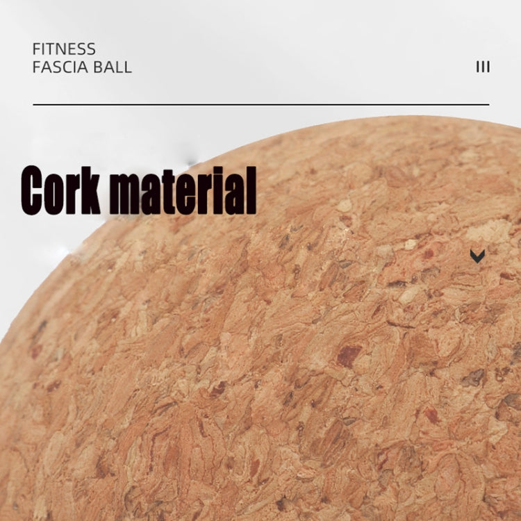 Tan cork fascia ball close-up, coarse textured material surface.