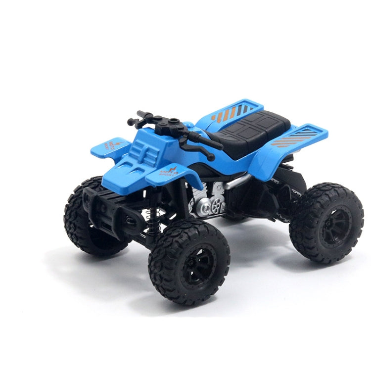 Blue four-wheel off-road motorcycle toy model with chunky tires and rear light details