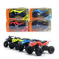Boxed metal-scale four-wheel motorcycle toy models set with assorted colors and rugged tires