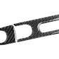 Carbon fiber glove box handle trim sticker close-up of textured surface and cutouts