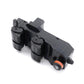 Black power window switch assembly with orange-ring thumb control