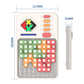 Electronic tangram puzzle game diagram with button panel and side handle