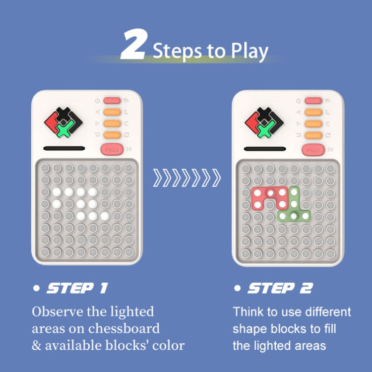 Electronic tangram puzzle game showing step 1 and step 2 on white boards