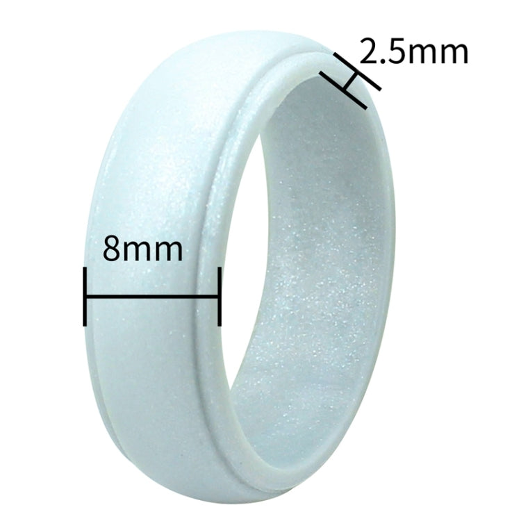 Light gray silicone curved step ring, 8mm width and 2.5mm thickness shown