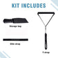 Spine traction tool kit with black storage bag, chin strap, and Y-strap