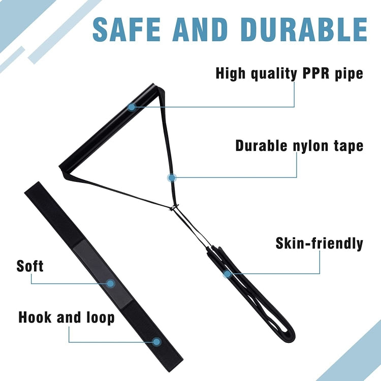 Black Y-shaped traction frame with soft padded straps and hook-and-loop closure