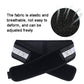 Black pelvic correction belt with elastic breathable mesh texture and striped side panels