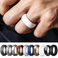 White curved silicone sports ring on hand, wide 8.7mm profile