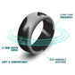 Black curved silicone sports ring with bright oval interior, wide profile