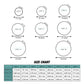 Silicone ring size chart with diameters and circumferences for sizes 7 to 14