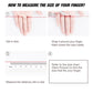 Finger size measuring guide for silicone rings, rope wrap steps illustrated