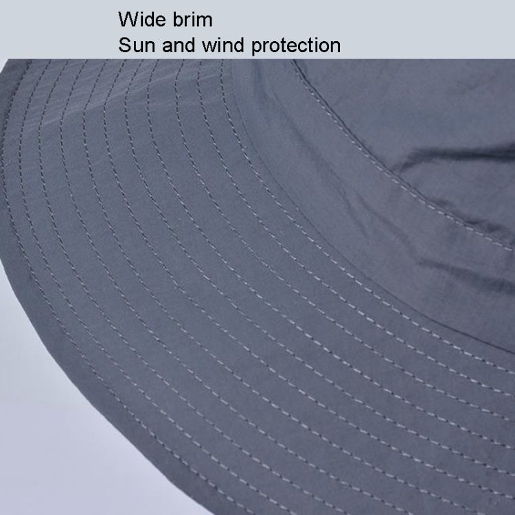 Waterproof gray fisherman hat brim with stitched pattern for sun and wind coverage
