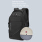 Black foldable fisherman sun hat with compact portable design