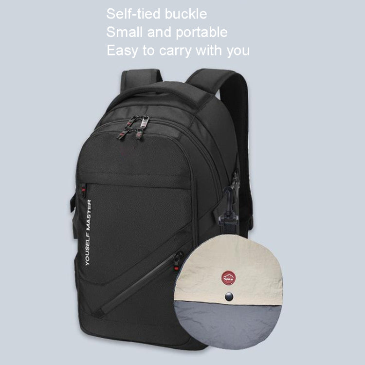 Black foldable fisherman sun hat with compact portable design