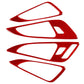 Carbon-fiber style door handle sticker set, red, 4-piece, left-hand drive