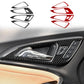 Black carbon-fiber interior door handle trim sticker on car door panel