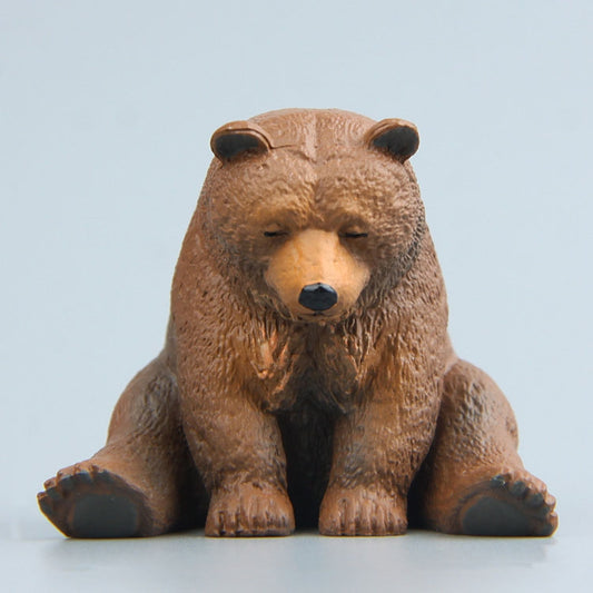 Warm Series Sitting Sleepy Zoo Figure Fridge Magnets, Fat Cat, Hedgehog, Brown Bear, Pug dog
