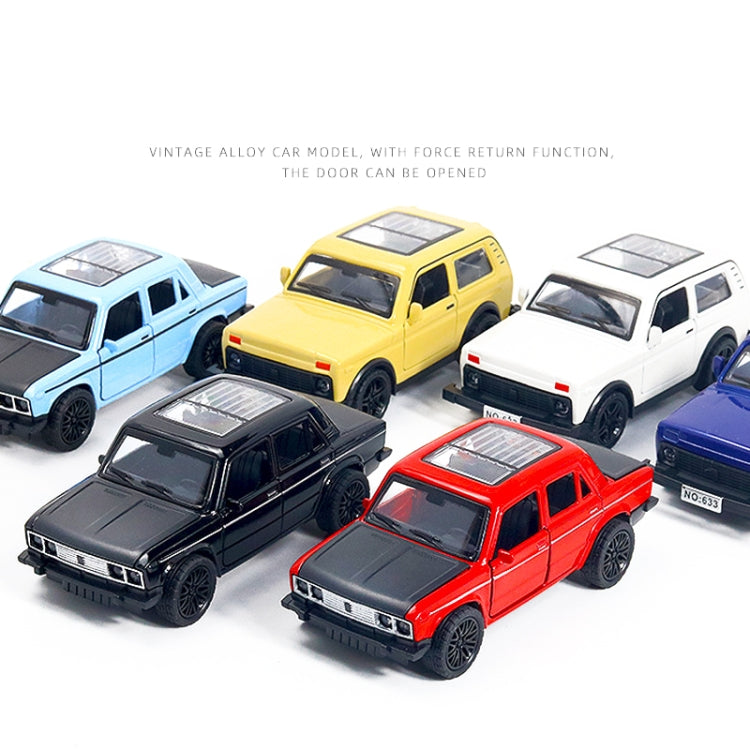 Assorted vintage die-cast alloy car model toys in multiple colors with open doors