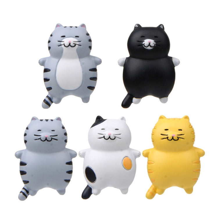 Assorted 3D cat magnet stickers in gray, black, white, and yellow (set)