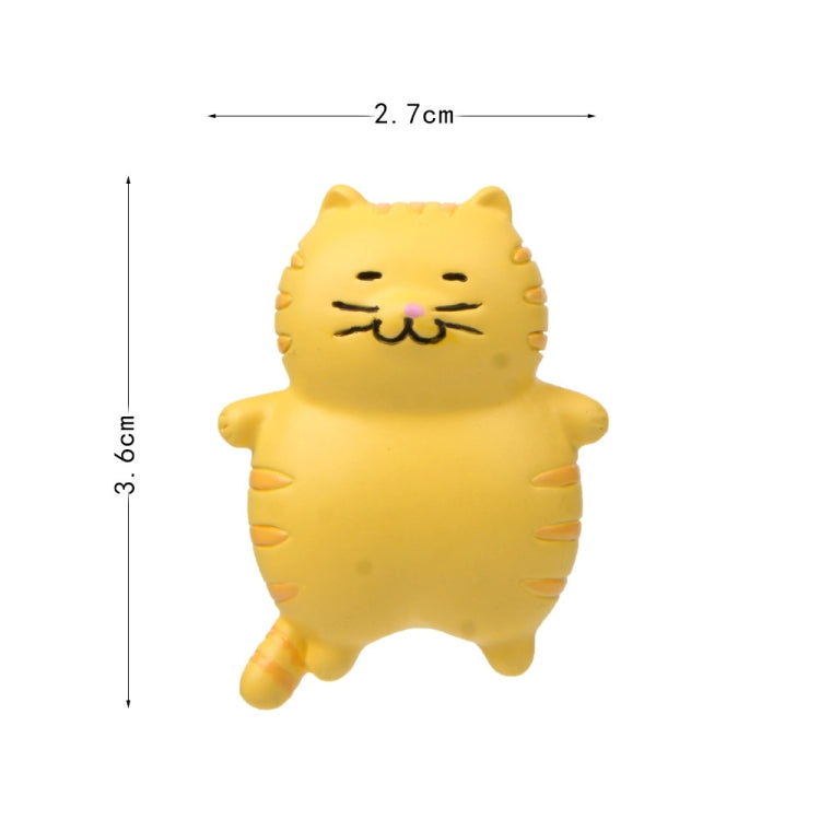 Yellow 3D cat magnet sticker with pink nose and whiskers