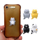 Phone case with 3D cat magnet stickers, gray and yellow cats attached