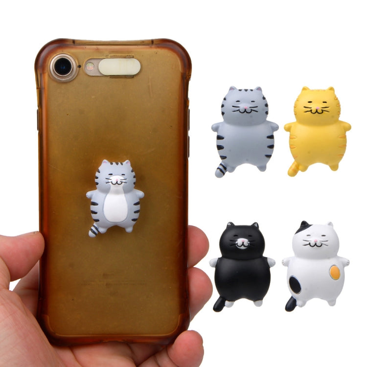 Phone case with 3D cat magnet stickers, gray and yellow cats attached