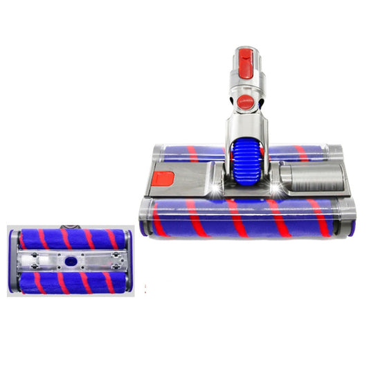 For Dyson V7 V8 V10 V11 Double Roller Soft Velvet Floor Brush Head with LED Lighting, For Dyson V7 / V8 / V10 / V11 26cm