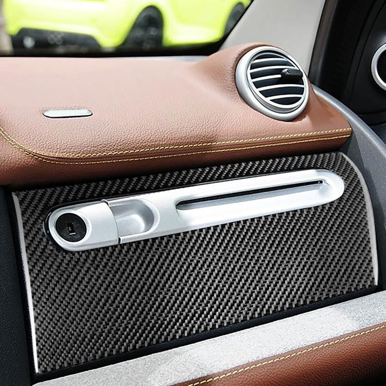 Car glove box sticker insert with black carbon-fiber pattern