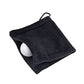 Black microfiber fleece golf ball cleaning towel with carabiner hook