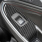 Carbon-fiber-style lift button control sticker with cutout window, black