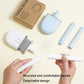 Toilet brush parts kit with soft rubber head, detachable handle, and spare components