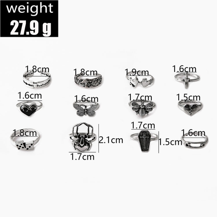 Rings set size and weight graphic showing ring diameter measurements and total weight 27.9 g