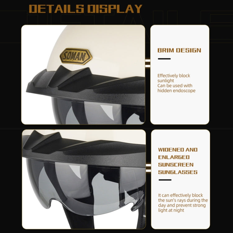 Motorcycle half helmet clear anti-sun visor and widened shield, side view