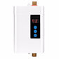 White mini instant electric water heater with digital temperature display and control buttons