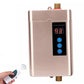 Champagne mini instant electric water heater with LED temperature display and remote control