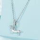 Sterling silver dachshund charm pendant with glitter ring bail on chain