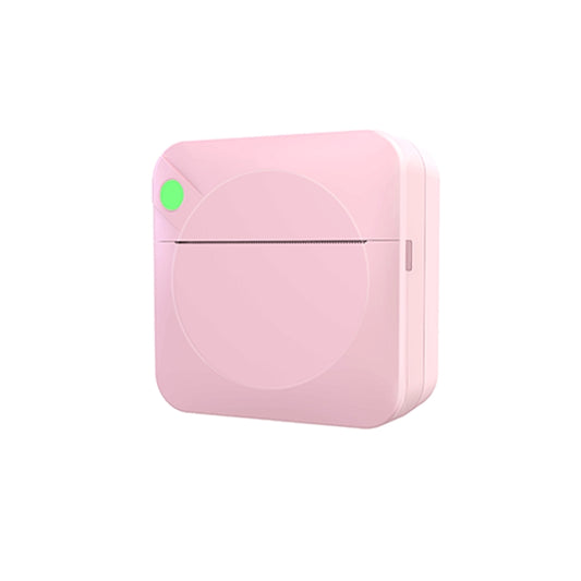 Pink pocket label printer, compact thermal design with front print slot