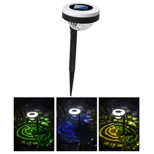 Outdoor solar ground plug LED light with round solar panel cap
