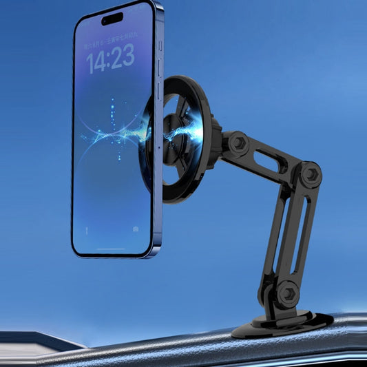 Magsafe Magnetic Mobile Phone Bracket Metal Car Navigation Folding Bracket, CZY-F82Y(Black)