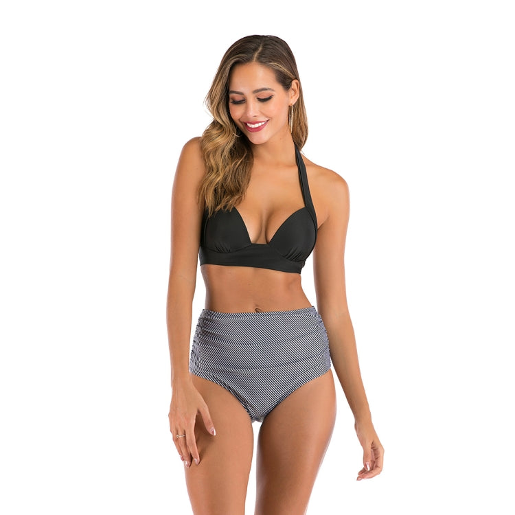 Lace-Up Halter Backless High-Waisted Swimsuit Split Printed Bikini Swimsuit, S, M, L, XL, XXL, XXXL