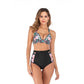 Lace-Up Halter Backless High-Waisted Swimsuit Split Printed Bikini Swimsuit, S, M, L, XL, XXL, XXXL