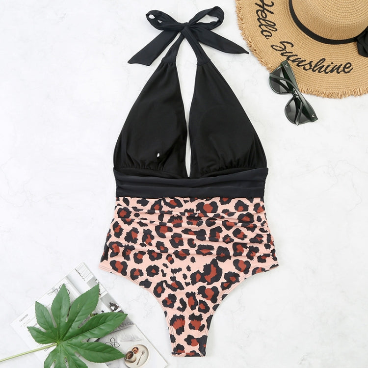 Summer One-piece Backless Lace-Up Ladies Swimsuit Floral-print Halter Bikini, S, M, L, XL