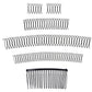 Hair pin comb set with silver and dark options, multiple strip sizes