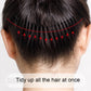 Hair pin comb headband holding hair in place along the crown