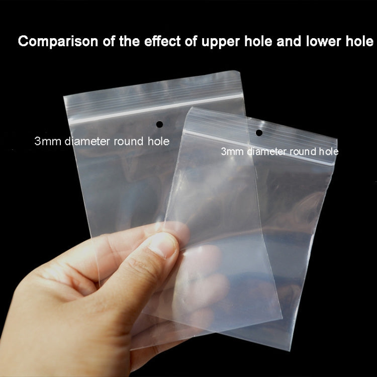 Perforated ziplock bag comparison: upper vs lower hole placement
