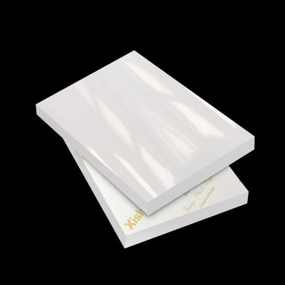 White waterproof inkjet photo paper stack with two sheets, glossy surface