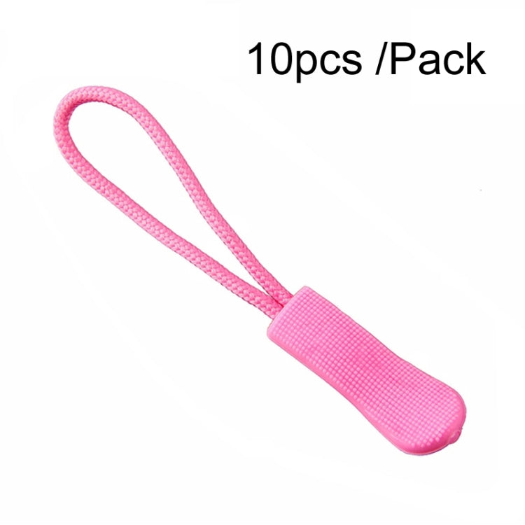Pink TPU zipper cord puller with looped strap and textured plastic slider tip