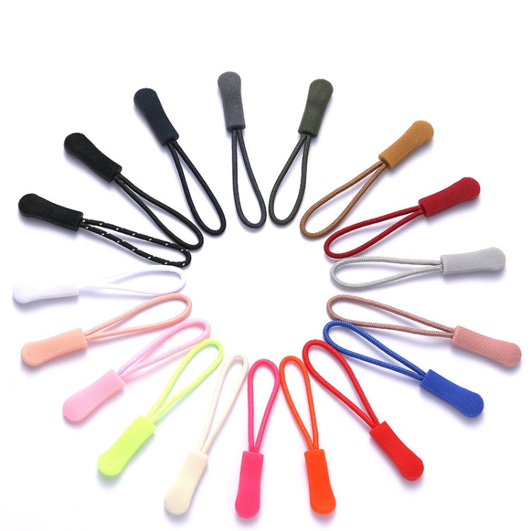Assorted color TPU zipper cord pullers with loop straps and textured plastic tips